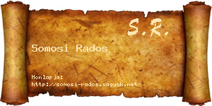 Somosi Rados névjegykártya